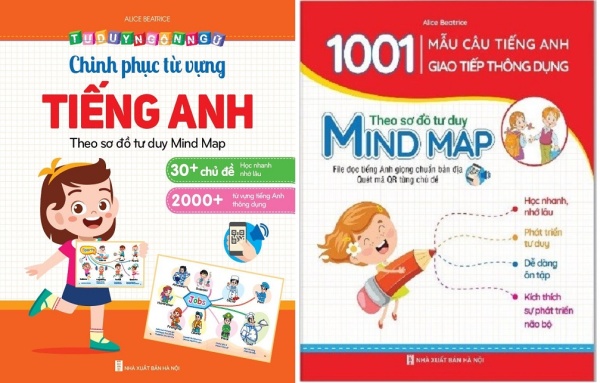 Sách - Combo Chinh Phục Tiếng Anh Từ Vựng và 1001 Mẫu Câu Tiếng Anh - Theo Sơ Đồ Tư Duy Mind Map (Dành Cho Trẻ 2-10 Tuổi)
