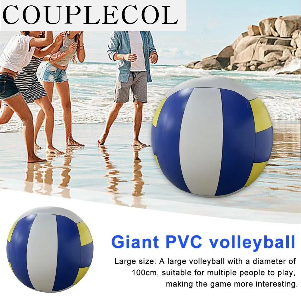 ของเล่นและโมเดลสะสม COUPLECOL ขนาดใหญ่ วอลเลย์บอลชายหาดแบบเป่าลม วัสดุพีวีซี พร็อพแบบโต้ตอบ ลูกบอลชายหาด PVC ลูกบอลกีฬา 0.6-1.5 ม วอลเลย์บอลชายหาด ผู้ปกครอง-ลูก