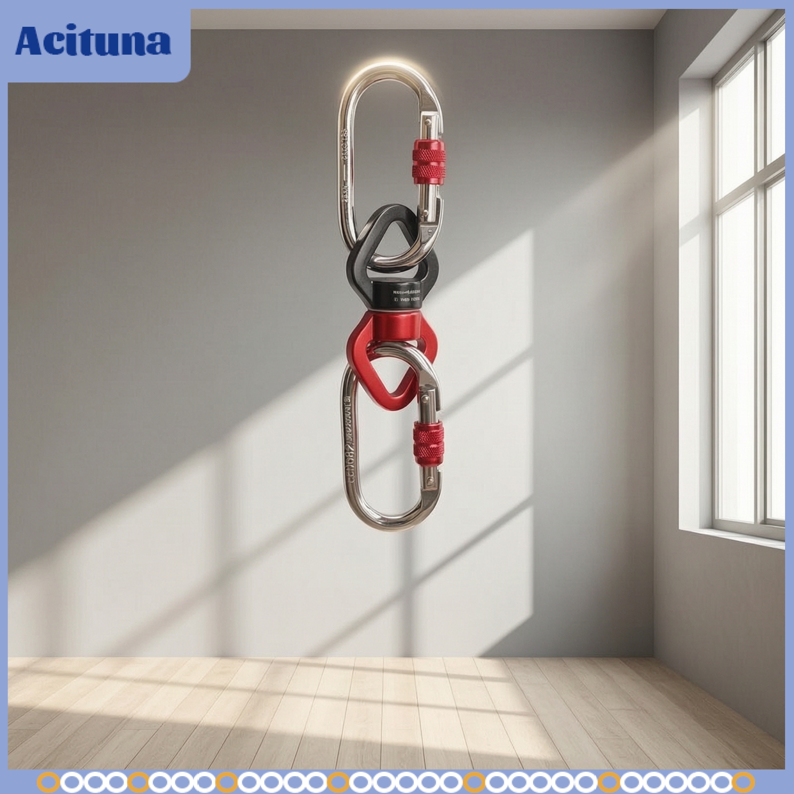 Acituna Anti-Twist Rotating Connector with Carabiners Locking Swivel Joint with Clips Heavy-Duty Hardware Compact for Yogis, Suspended Aerial Fitness ราคา 8,275 บาท*ส่งฟรี