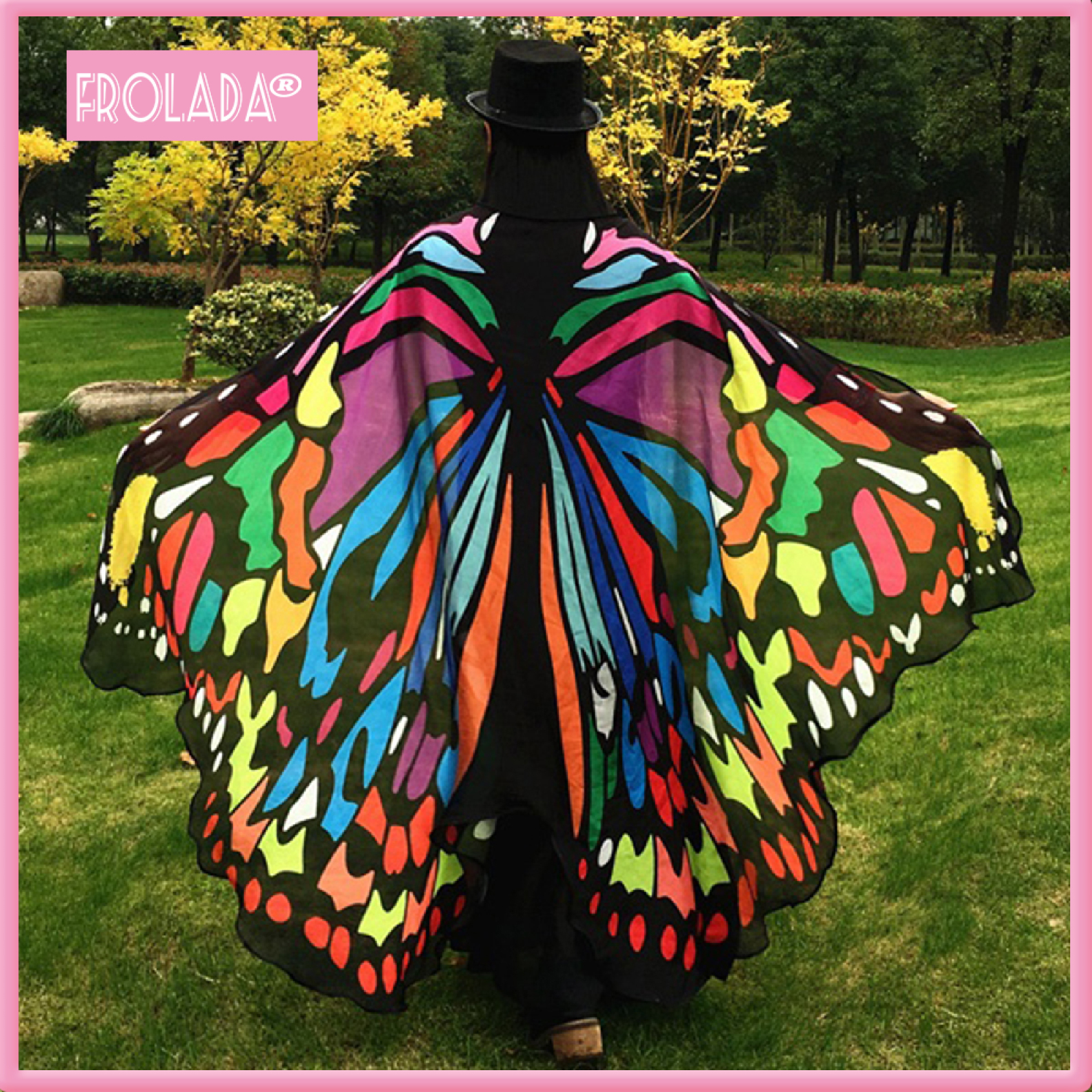 Scarf Smooth Ultra-soft Polyester Wide Spread Butterfly Pattern Scarf for Beach ราคา 284 บาท*ส่งฟรี