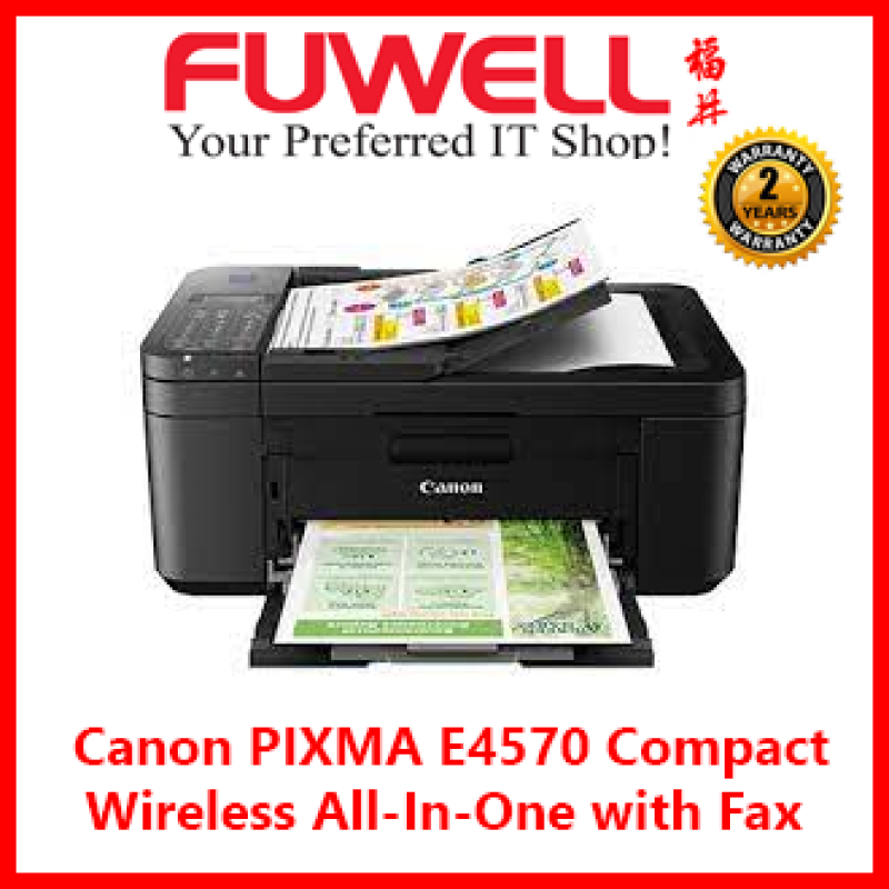 FUWELL- PIXMA E4570 Compact Wireless All-In-One with Fax and Automatic 2-sided Printing for Low-Cost Printing  [ Promotion Free PG-47 Black Ink ] [ 1 Mar - 19 Jun 2022 ] Last Redemption 9 Jul 2022 ] Singapore