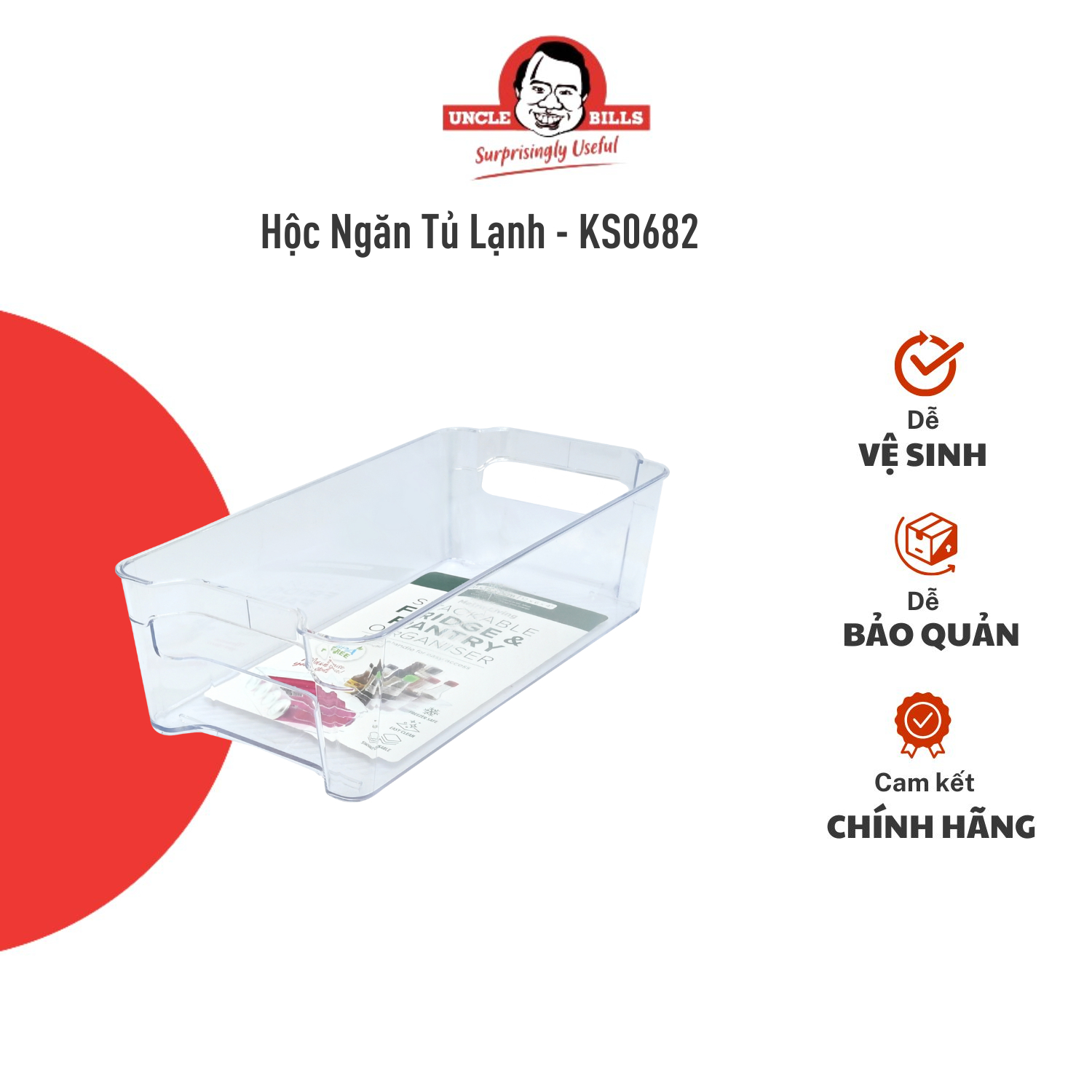 Hộc ngăn tủ lạnh 31.5 x 15cm ubl ks0682