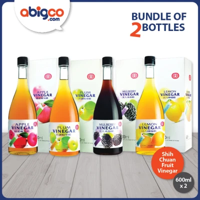 [Abigco] Shih Chuan Fruit Vinegar (Concentrated) | Apple/Mulberry/Lemon/Plum | 2x 600ml |