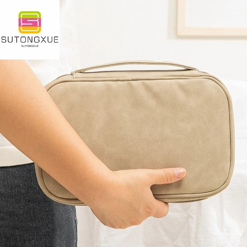 SUTONGXUE หนัง PU กระเป๋าเก็บเครื่องประดับ หลายฟังก์ชัน พร้อมที่จับ กล่องแสดงสร้อยข้อมือ ระดับสูง แหวน สร้อยคอ สร้อยข้อมือ กระเป๋าใส่เครื่องประดับ ใช้สำหรับการเดินทาง ราคา 1,047 บาท*ส่งฟรี