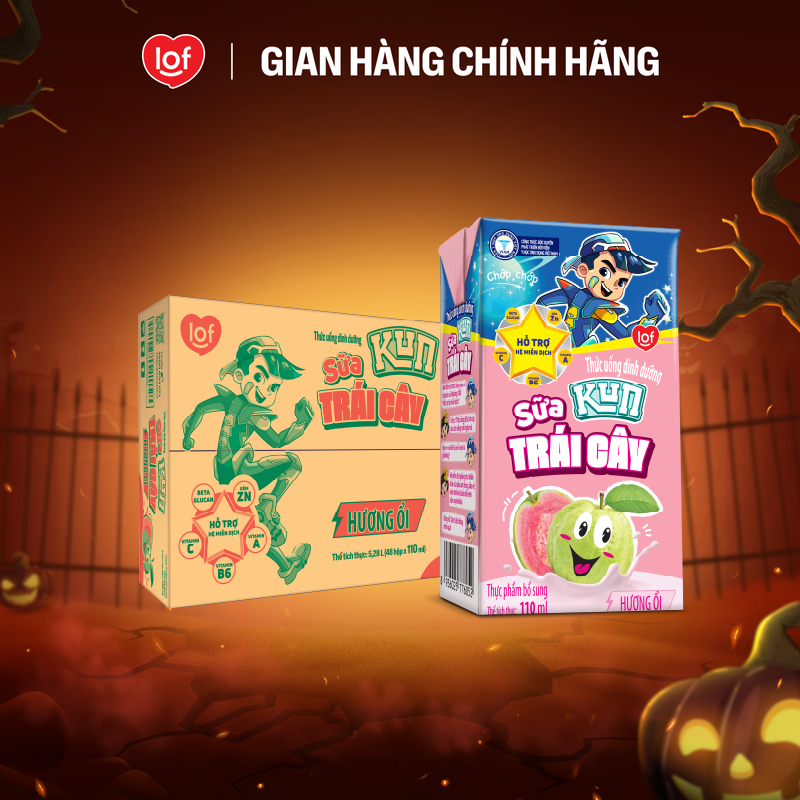 Sữa trái cây Kun vị ổi thùng 48 hộp x 110ml