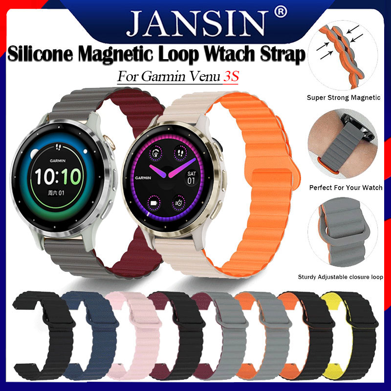  Dây đeo từ tính cho Garmin Venu 3S 2S Smart Watch Dây đeo đồng hồ silicon Garmin Venu 2S 3S 