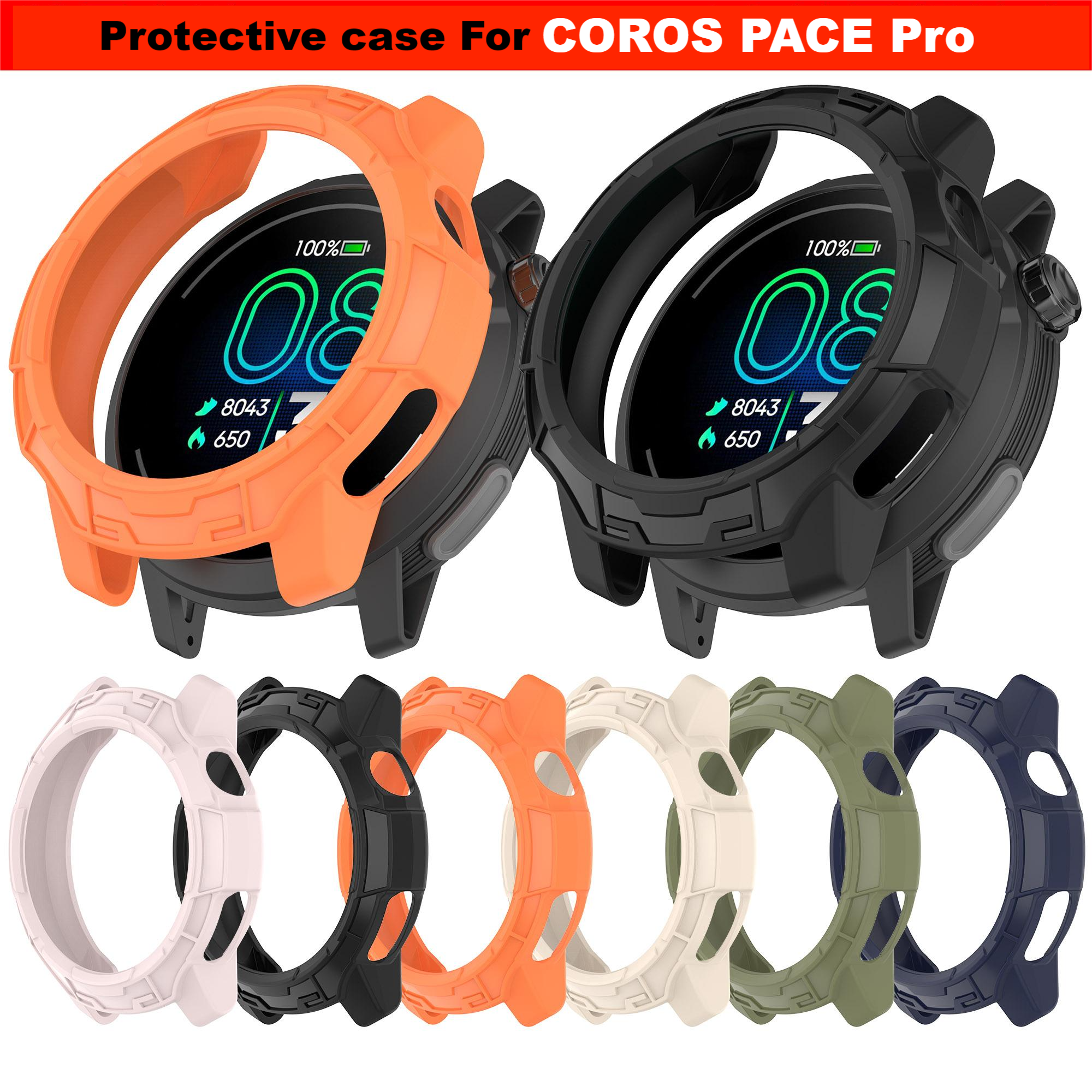 Custodia GIOPUEY Per COROS Pace 3 - TPU Morbido Beige, Leggera E Antiurto
