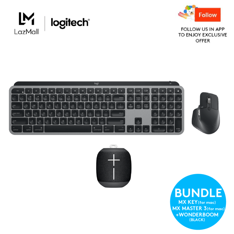 Logitech MX Keys for Mac + MX Master 3 for Mac + Wonderboom Speaker Singapore