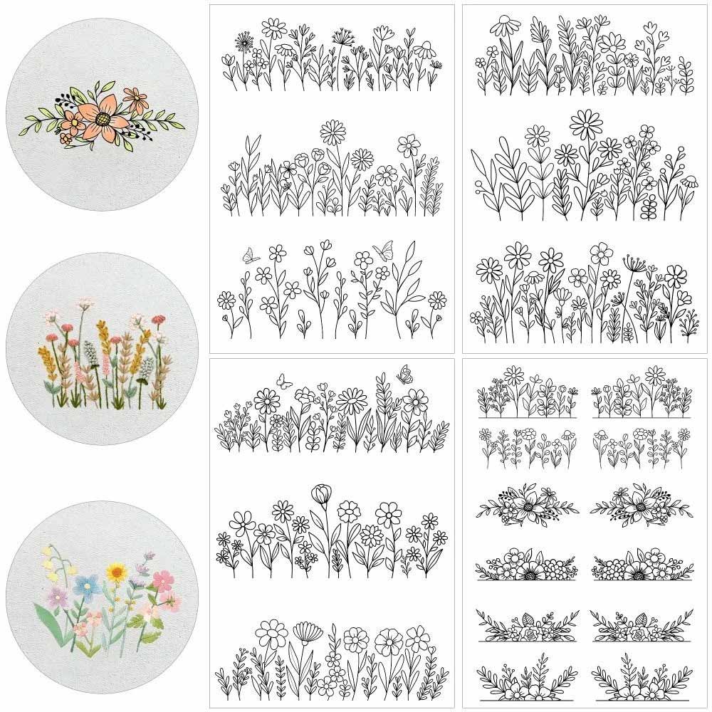 4 Sheets Water Soluble Stabilizer Stick and Stitch Embroidery Paper
