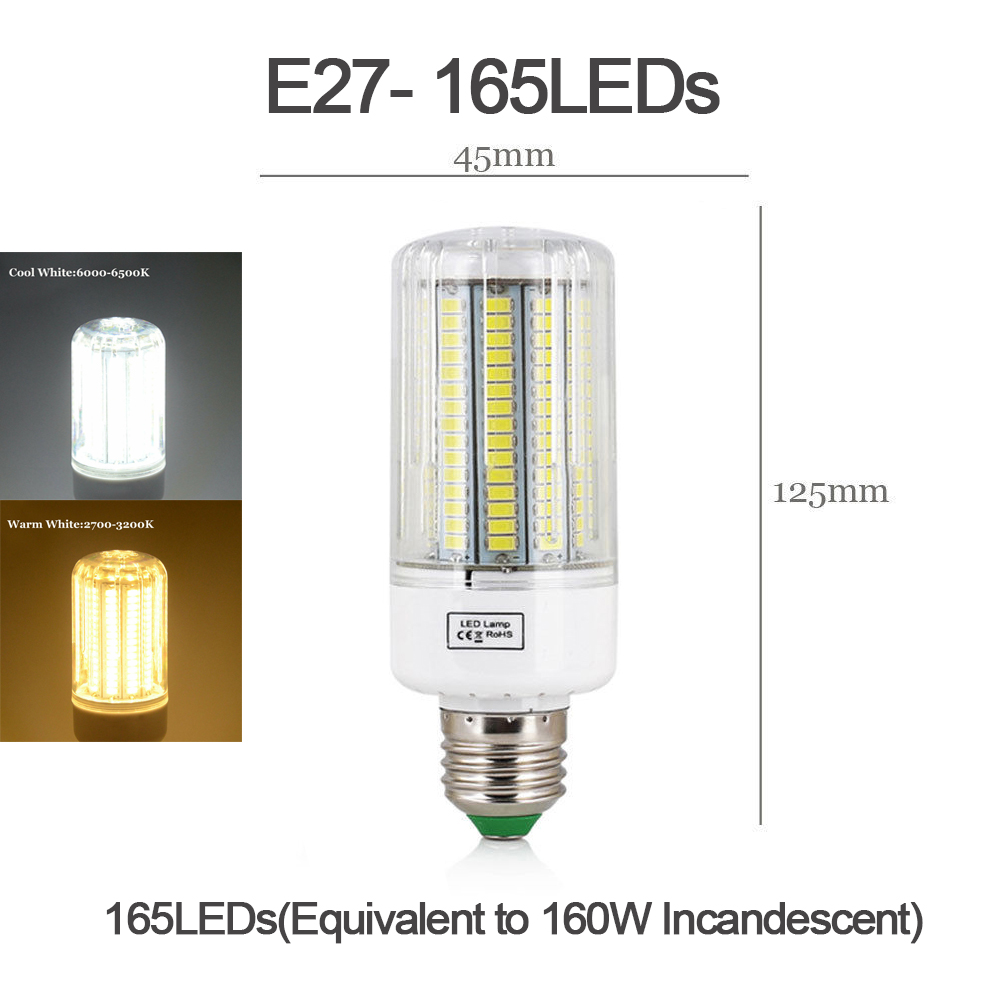 Giao hàng nhanh⚡Đèn LED dạng bắp E27 Ánh Sáng Bóng Đèn 24 30 64 80 89 108 136 165LED Smd5730 220V đèn LED chúc Đài treo đèn nến Cho Trang Chủ màu trắng lạnh màu trắng ấm