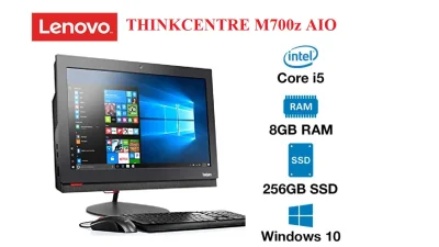 Lenovo ThinkCentre M700z AIO Desktop / i5-6th / 8GB RAM / 256GB SSD/ Win 10 pro / MS office /Free USB wire keyboard and mouse (Refurbished)
