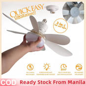 Crystal Mini Ceiling Fan with Light, Remote Control, 3 Speeds