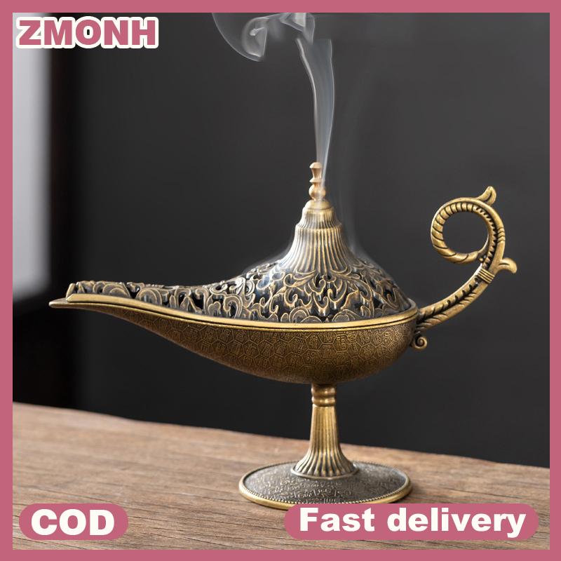 ZMONH ตะเกียงธูปโลหะสไตล์โบราณมีกลิ่นหอมที่ใส่เทียนไม่มีกลิ่นของตกแต่งบ้านของขวัญเครื่องหอมอาหรับ ราคา 23 บาท*ส่งฟรี
