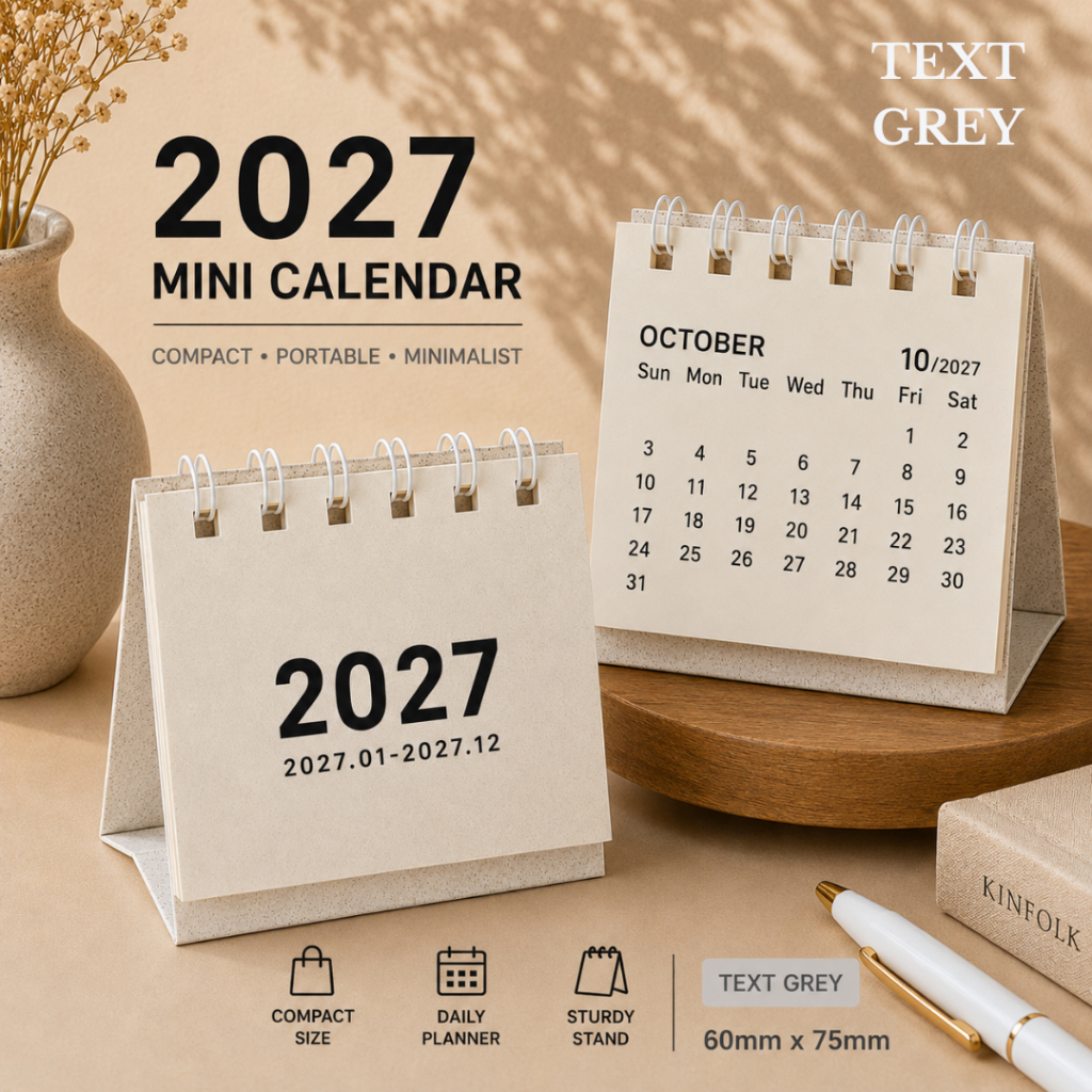 2027 Mini Calendar Table Planner Desktop Calendar Portable Small Cute Desk Calendar Office Home School Planner Schedule