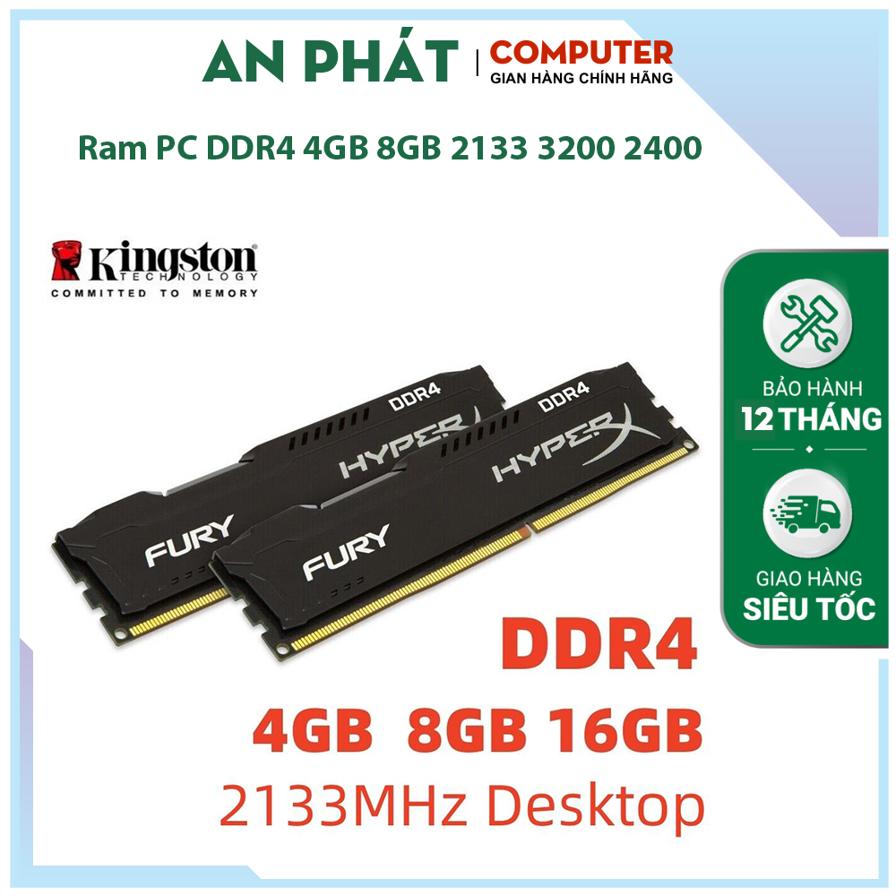 RAM PC 4GB 8GB 16GB DDR4 bus 2400 2666 3200Hz - Hàng mới chính hãng