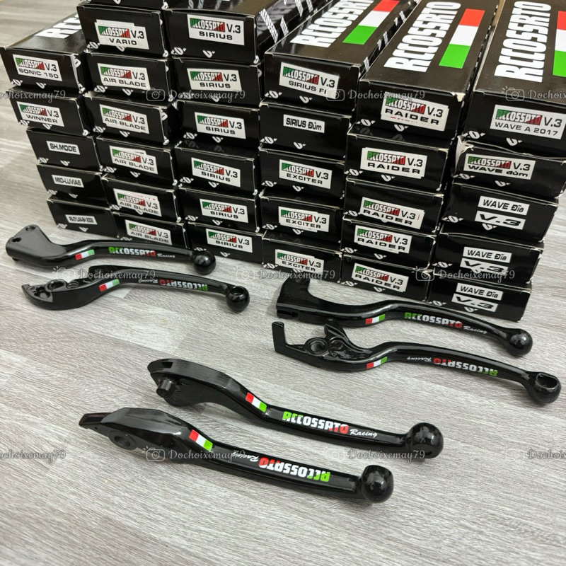 Tay thắng đen mod Accossato V3 gắn Vario, Exciter, Winner, AB Vision, Sonic, SH, Mio Luvias, Wave Dream Sirius, SH Mode