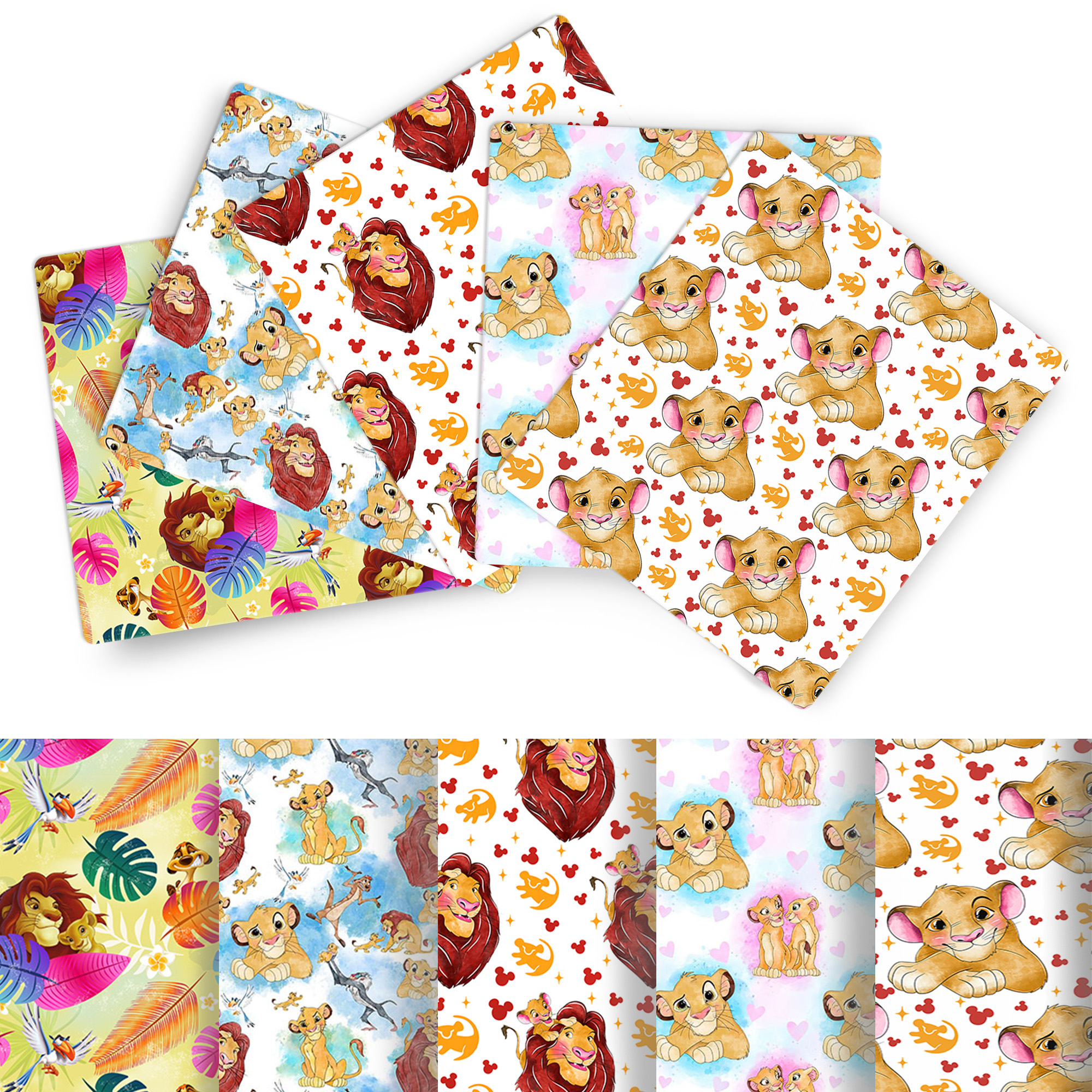 【In-Demand Item】 The Lion King 50*145cm Patchwork Cotton Fabric Tissue Sewing Quilting Fabrics Needlework Material Diy Handmade