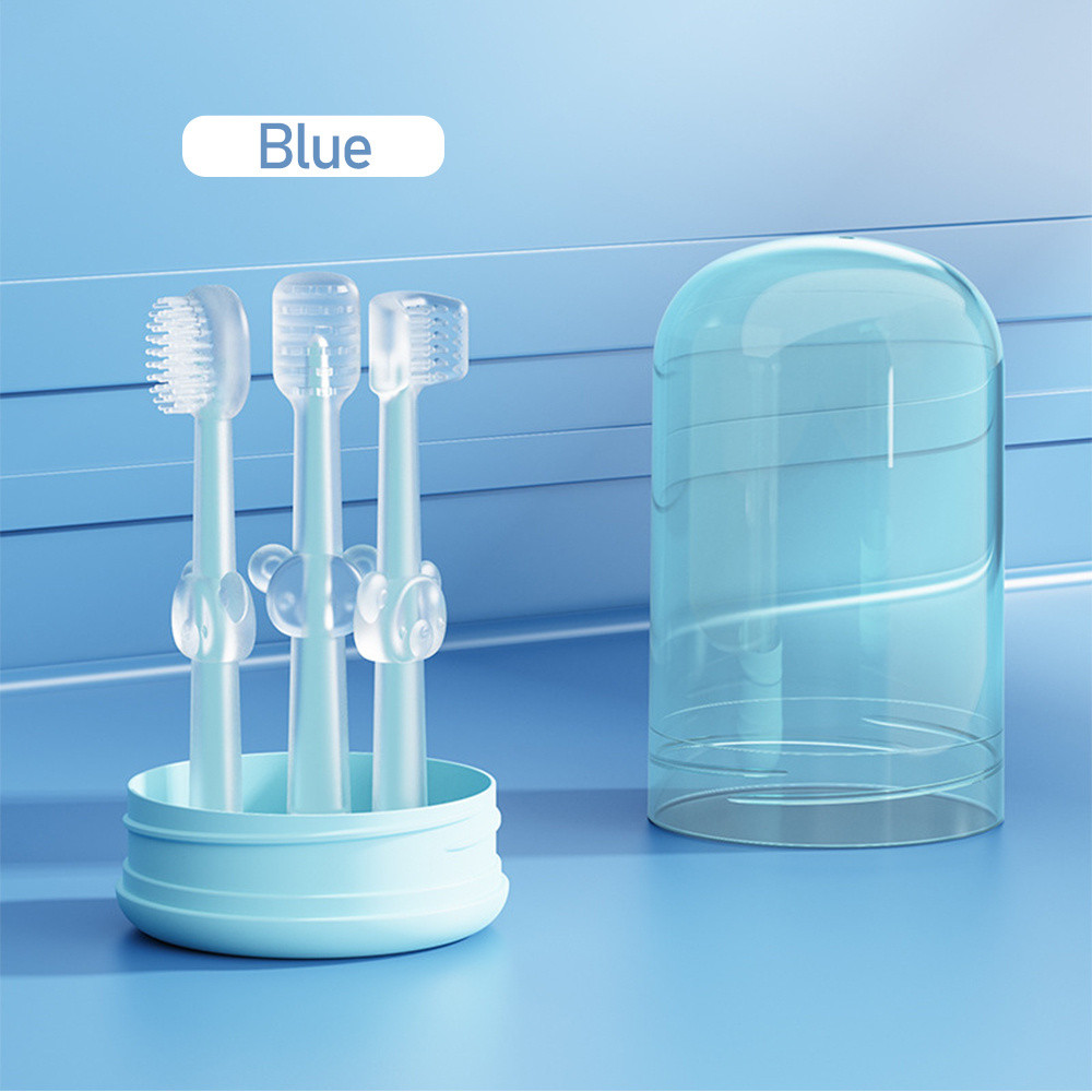 3 pcs of baby oral cleaning nano silicone toothbrushes