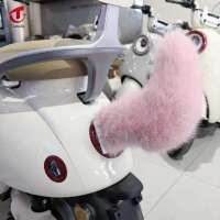 Dễ thương Fluffy đuôi trang trí phụ kiện xe máy xe đạp teabelle phía sau xe cáo bằng vải nhung đuôi trang trí trang trí