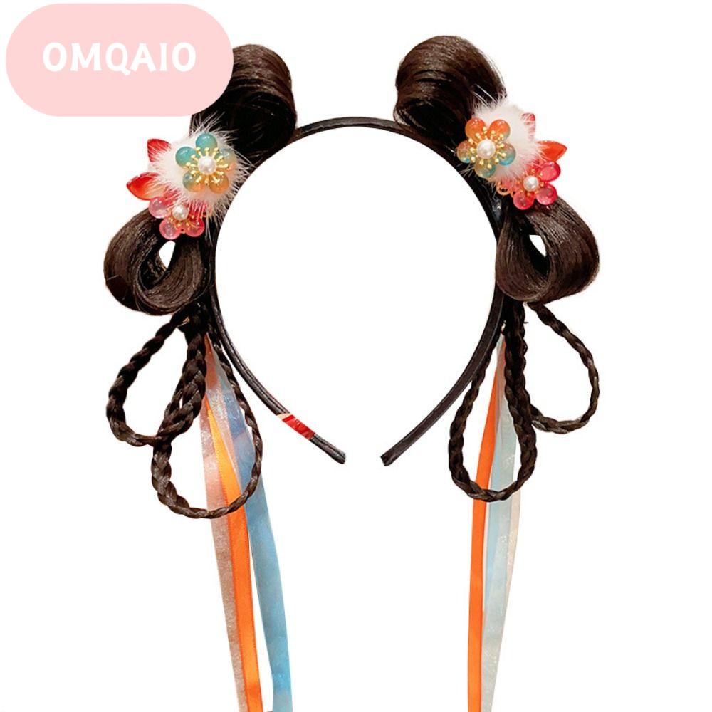 OMQAIO ดอกไม้ประดับดอกไม้ ที่คาดผมเด็ก พู่ห้อยคอ ผมถักเปีย แท่งขน Hanfu น่ารักมากๆ ตุ๊กตาผ้าพลัฌ ที่คาดผมโบว์สีแดง สำหรับเด็กๆ ราคา 218 บาท*ส่งฟรี