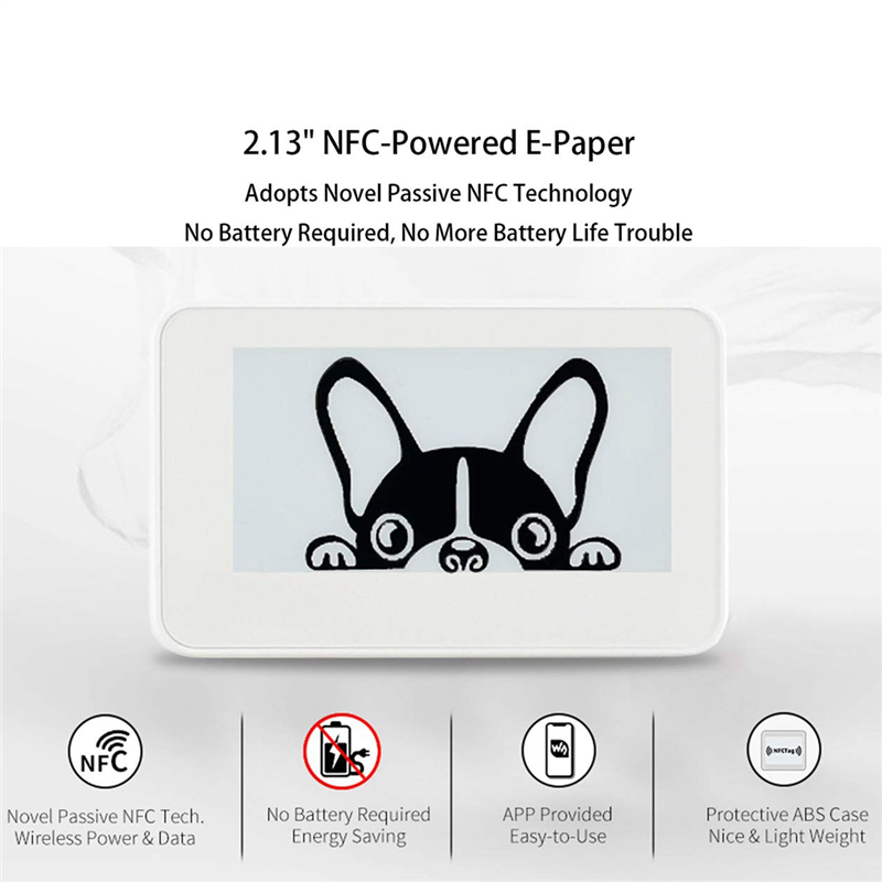 【Free shipping】 2.13 Inch Wireless Nfc-Powered Epaper Eink E Paper E-Ink Display Screen Module For M