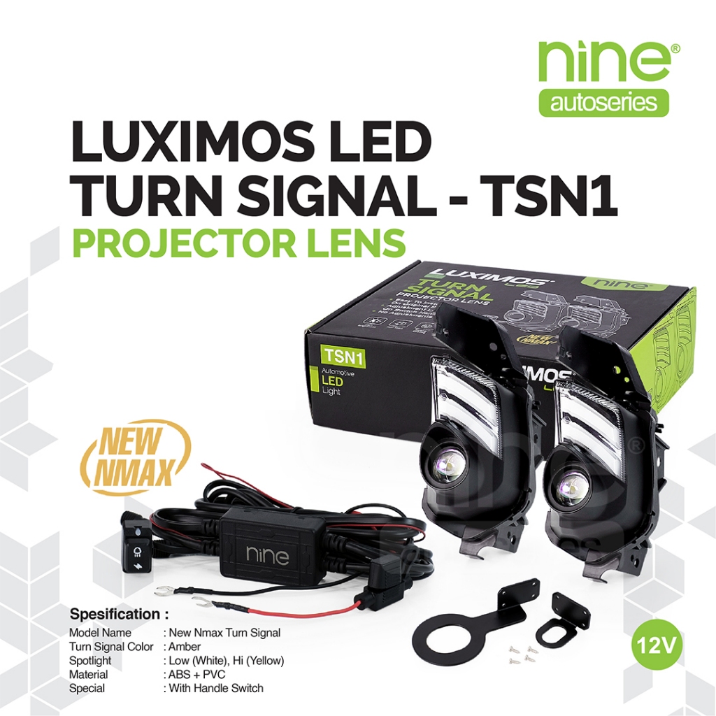 LUXIMOS Lampu Tembak + Sein Projector 30W Lens DRL Free Saklar NMAX NEW LED TSN1 - NINE AUTOSERIES Harga 749,900 rupiah*Gratis Ongkir
