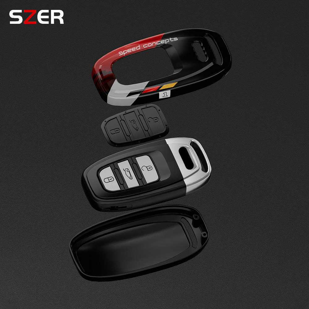 OIVBQ ABS Carbon Fiber Car Smart Key Case Cover For Audi A1 A3 A4 A5 A6 A7 A8 Q3 Q5 Q7 R8 TT S5 S6 S7 S8 SQ5 Quattro Shell Fob Bag PAONC