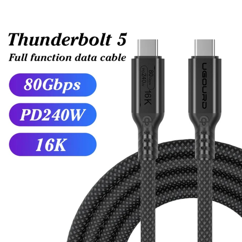 Ugourd 5 loại 80Gbps usb4 gen4 USB để C 240W Cáp sạc 16k tương thích Thunderbolt 4/3 40Gbps cho egpu
