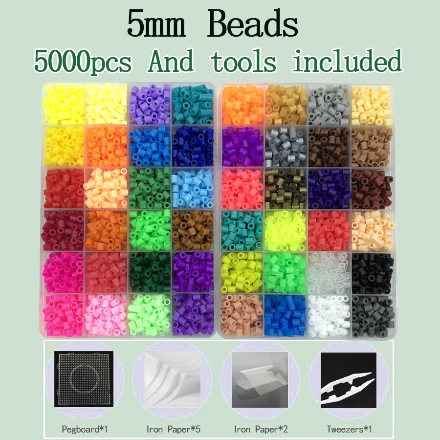 5Mm hạt Hama Cầu Chì Perler Sắt Hạt Công Cụ Và Mẫu Đồ chơi giáo dục Cầu Chì Hạt trò chơi ghép hình 3D Cho Trẻ Em