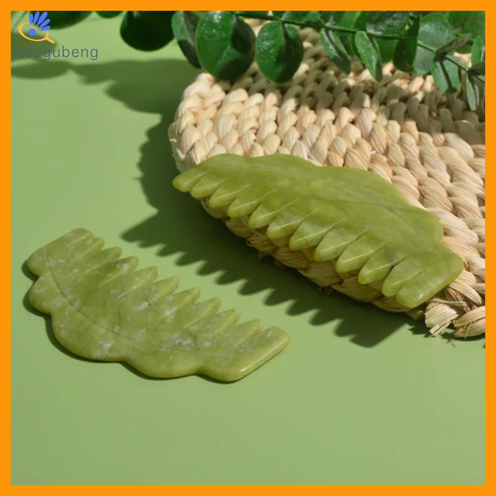 WEEGUBENG Tấm gua SHA Lược mát xa Ngọc Bích Spa Châm Cứu Máy mát xa đầu Thiên nhiên Kinh tuyến thư giãn Lược chải tóc Dụng cụ làm đẹp