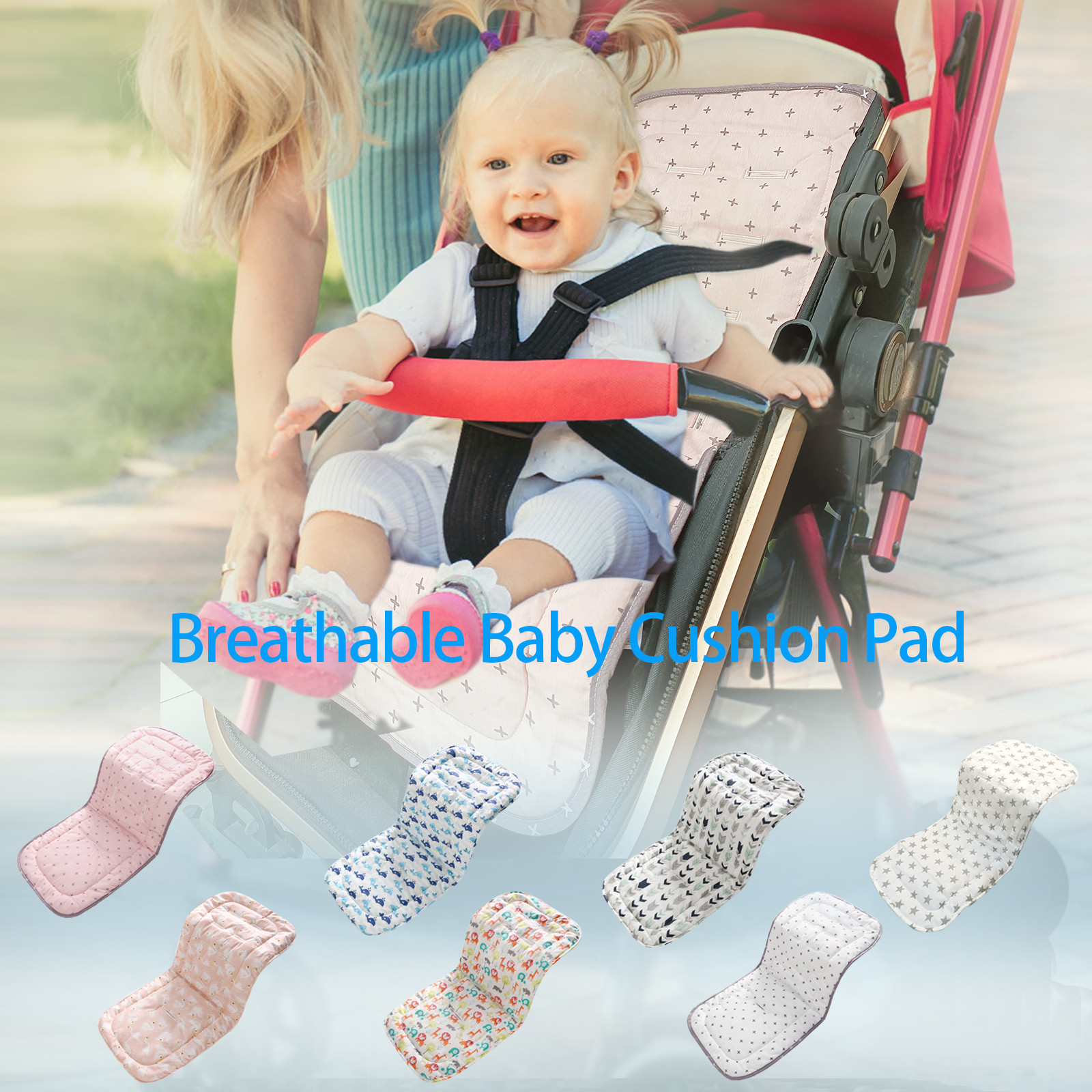 {fgjh} Miracle Baby reversible stroller Mat pad cushion cotton car seat pillow soft mattress double sided design Baby Stroller Car Seat Liner Cushion Pad Mat