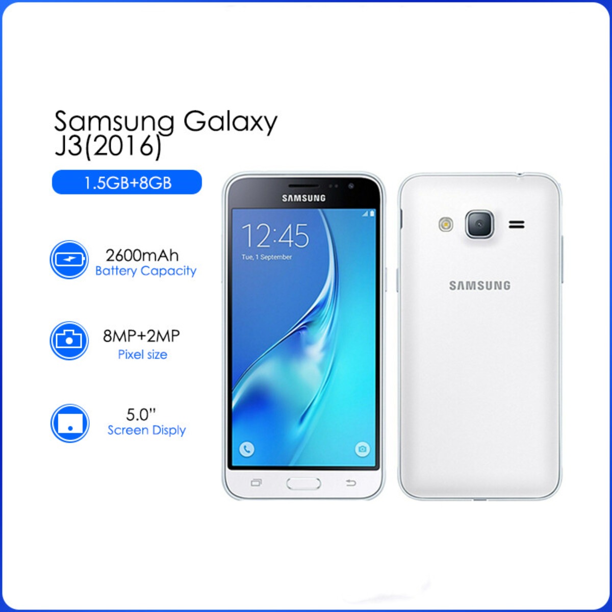 Samsung Galaxy J3 (2016) J320F Original 2GB RAM 5.0 Inch Touch Unlocked Smartphone ราคา 2,142 บาท*ส่งฟรี