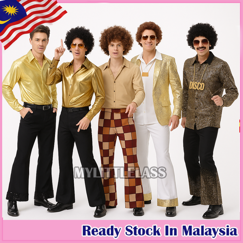 Retro Disco Outfit 4-14 Years Kids Boys Black Costume, Halloween