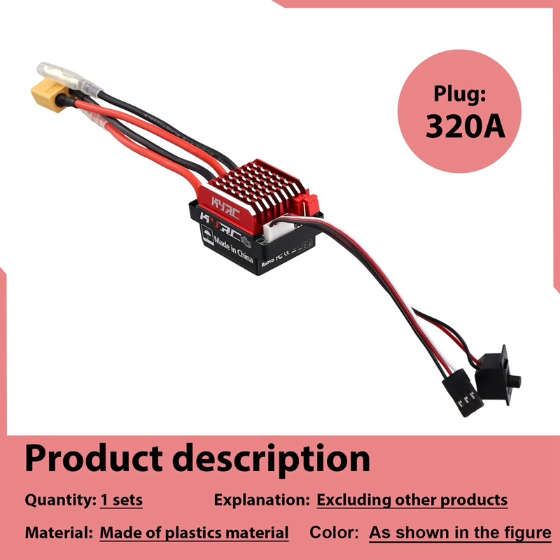 60A ESC RC Car ESC Brushed Electric Speed Controller 6V/2A BEC Replacement for 1/10 RC Car