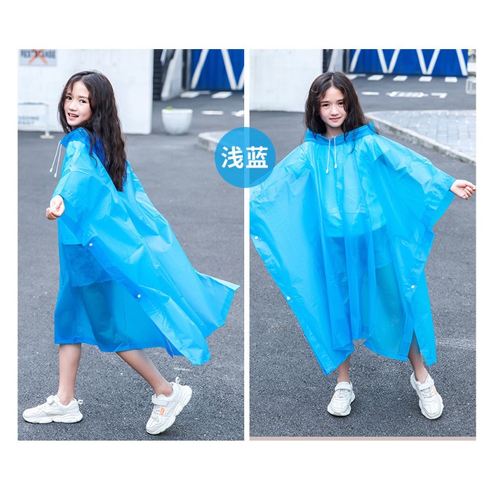 Jas hujan Anak Poncho EVA vinyl ringan + Hood tutup kepala 120-160cm Harga  22,360 Ringgit*Penghantaran Percuma