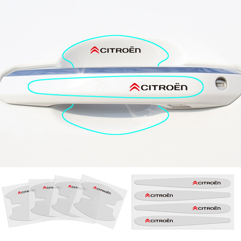 Miếng dán bát cửa xe trong suốt 8 cái/bộ đề can tay nắm cửa chống trầy xước cho Citroen xsara C4 C5 C3 c-elysee c-zero CX dyane ZX trốn tránh DS4 DS3