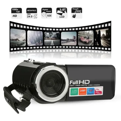 4K 1080 HD 24MP 18X ZOOM 3'' LCD Digital Video Camera Camcorder DV Microphone