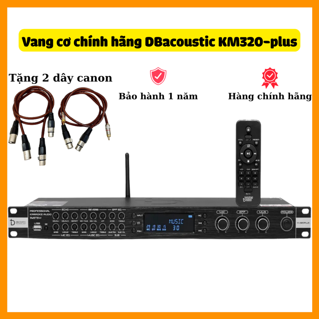 Vang cơ chính hãng dbacoustic km320 plus. có đủ bluetooth, cổng quang, usb.... tặng dây canon bản 20