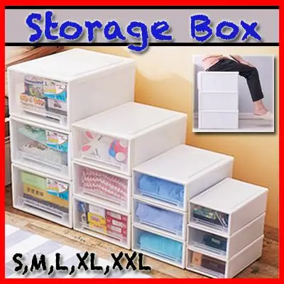 Storage Container Drawer - Organizer Plastic Box (5 sizes available) [Dear J]