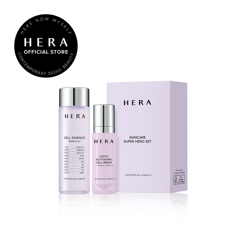 Buy HERA Super Hero Skincare Set (Cell Essence Biome Plus 75ml + Youth Activating Cell Serum 20ml)- Toner and Serum, Moisturizer for Face Singapore