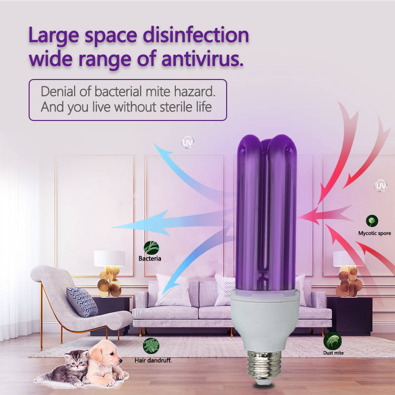 Forview3c Đèn LED UV Xoắn Ốc Tiết Kiệm Năng Lượng Đèn Đen Thích Hợp Sử Dụng Trong Môi Trường Gia Đình