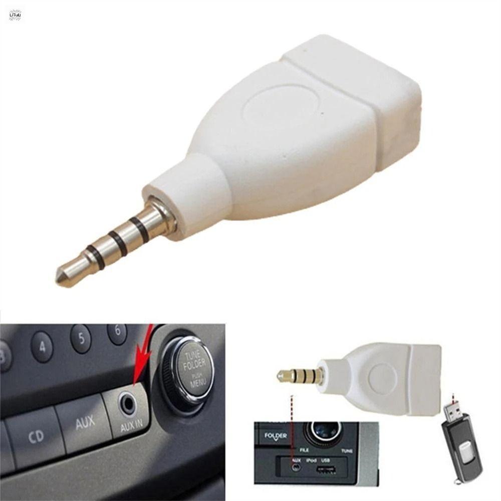 LITUILI Máy nghe nhạc MP3 Phụ Kiện Xe Hơi Nam Nữ 3.5mm USB 2.0 Bộ chuyển đổi âm thanh Phích cắm âm thanh AUX Âm thanh xe hơi Bộ chuyển đổi Âm thanh chuyển đổi