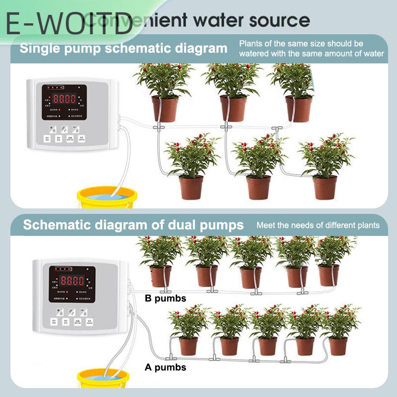 【E-WOITD】 ระบบรดน้ำแบบหยดอัตโนมัติตั้งเวลาได้ปั๊มน้ำพลังงานแสงอาทิตย์จอแสดงผลแบบดิจิตอล ราคา 873 บาท*ส่งฟรี