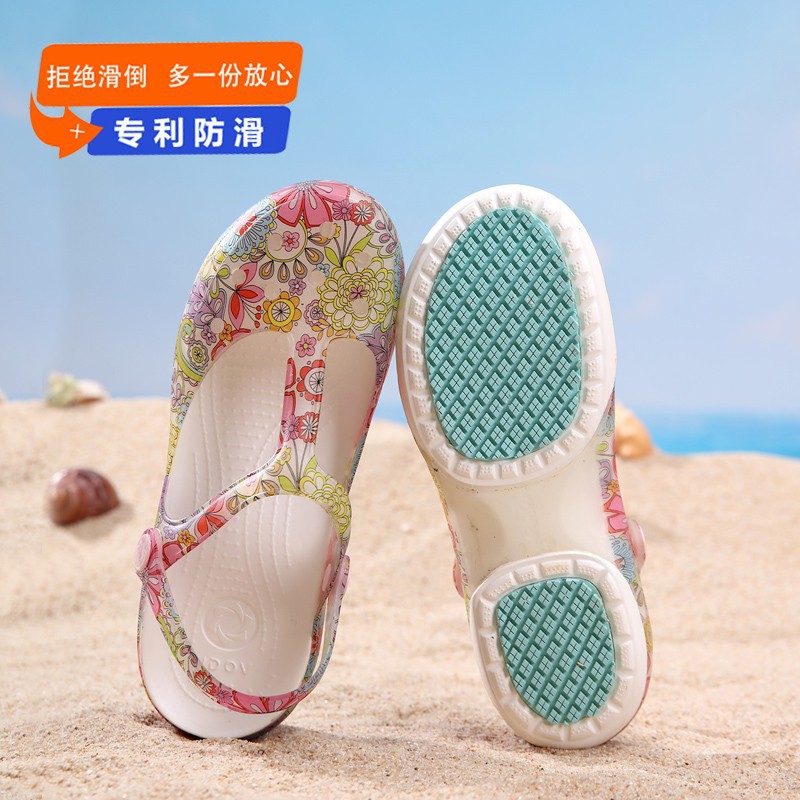 Giày Xỏ Lỗ Chống Trượt Đi Bên Ngoài Dép Lê Bít Mũi Thoáng Khí Rỗng Đế Dày Cho Nữ Dép Nữ Y Tá Cho Phụ