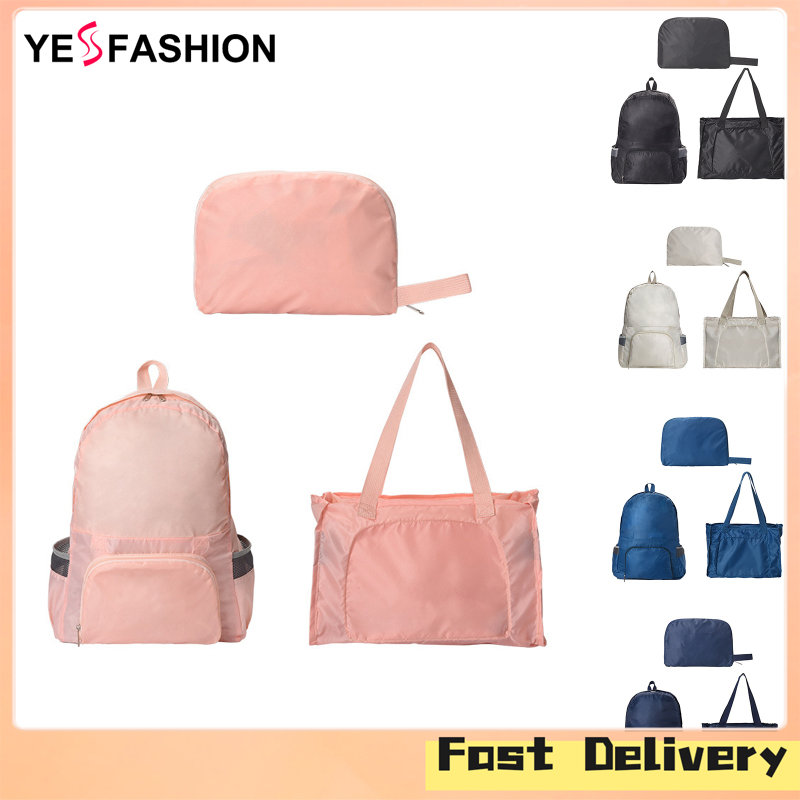 Yesfashion Store IN stock Men Women Foldable Lightweight Backpack Handy Foldable Camping Outdoor Travel Cycling Backpacking Hiking Daypack ราคา 138 บาท*ส่งฟรี