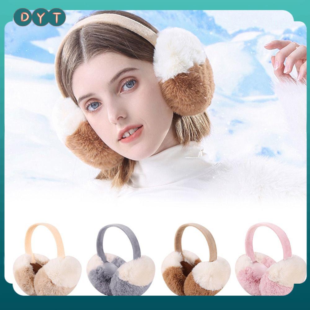 DYT Vải nhung lông Làm ấm tai Khâu màu Có thể gập lại Bịt tai bảo vệ tai Dễ thương Chống đóng băng Bịt Tai Mùa Đông Dành cho Nữ