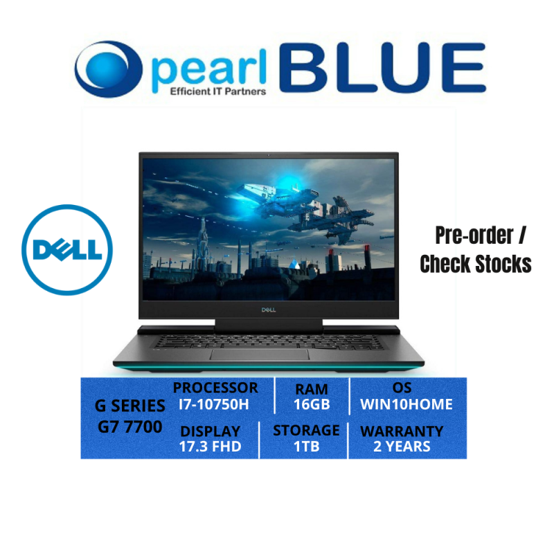 Dell G SERIES | G7 7700 | I7-10750H | 16GB | 1TB | 17.3 FHD | 3.29KGS | WIFI6 | WIN10HOME | 2 YEARS WARRANTY