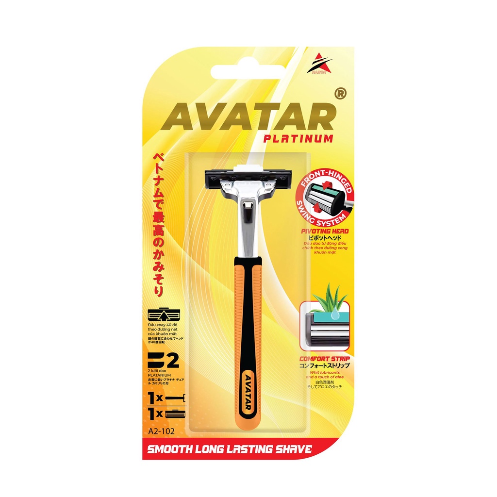 Dao cạo râu 2 lưỡi Avatar Platinum- thiết kế thông minh - H2T