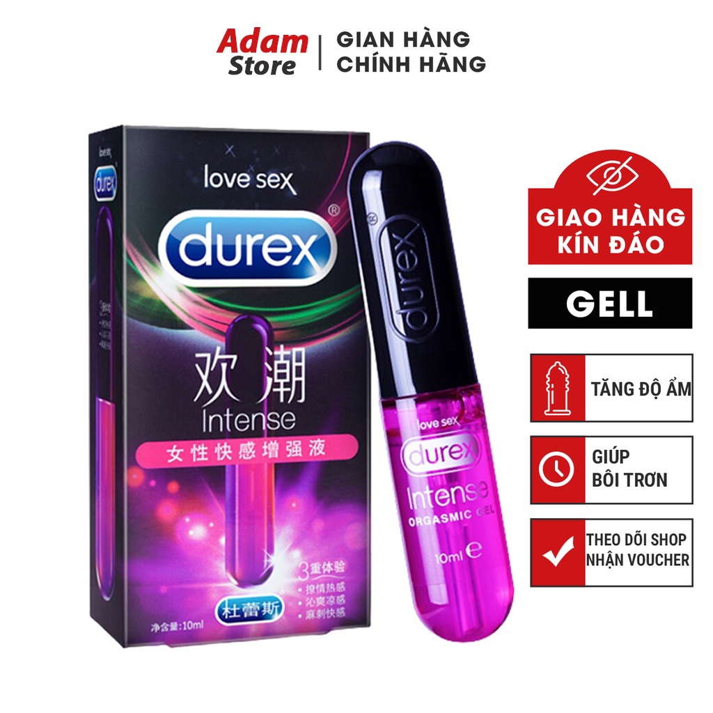 Gel bôi trơn Durex Intense Orgasmic 10ml hàng nội địa Trung, gel bôi trơn tình dục tăng khoái cảm