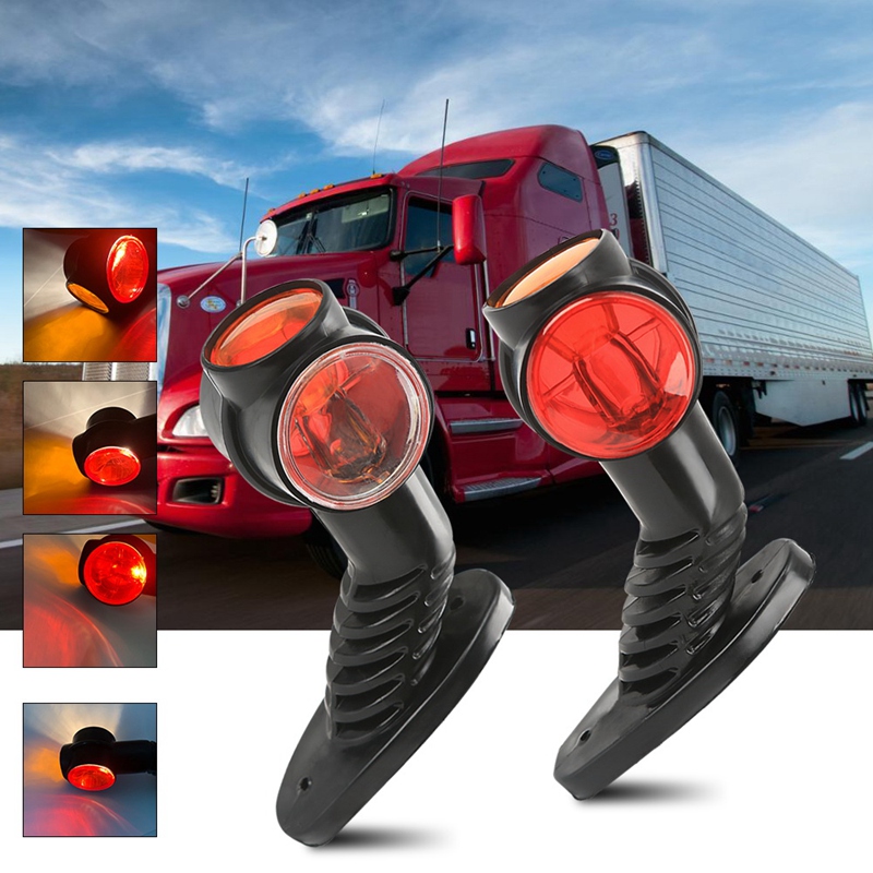 2Pcs 24V LED Side Marker Light for Truck Trailer Caravan 3 Colour Lighting Outline Car Indicator Lamp